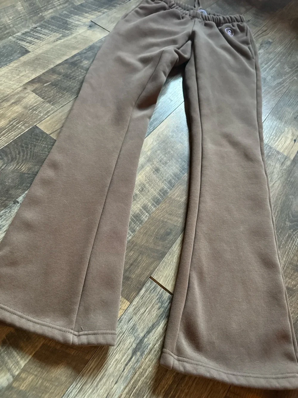 Body by Raven Tracy Brown Sweat Pants with Purple 'BODY' Graphic - Picture 4 of 7
